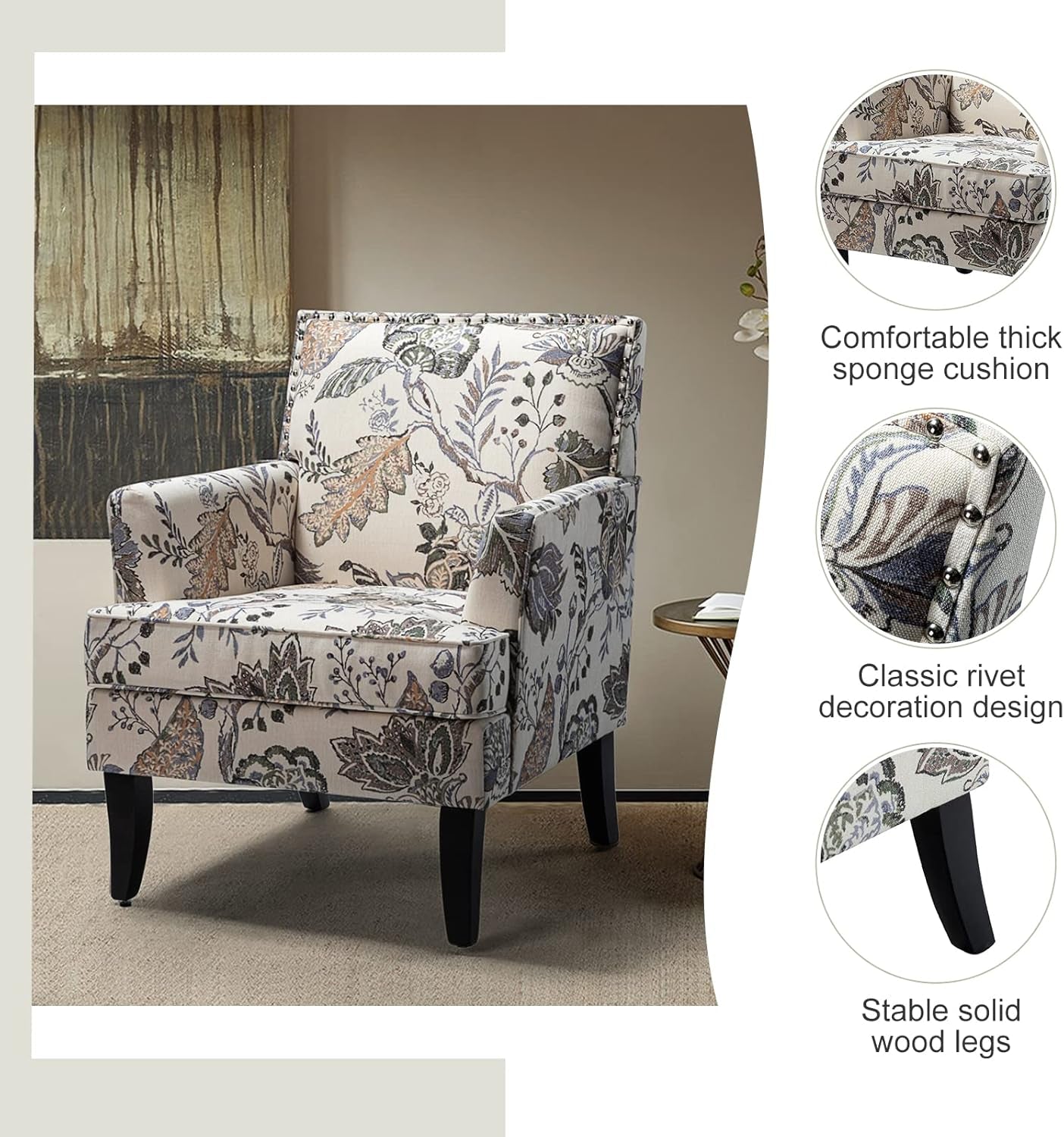 Orange Wingback Armchair Contemporary Living Room Style-4