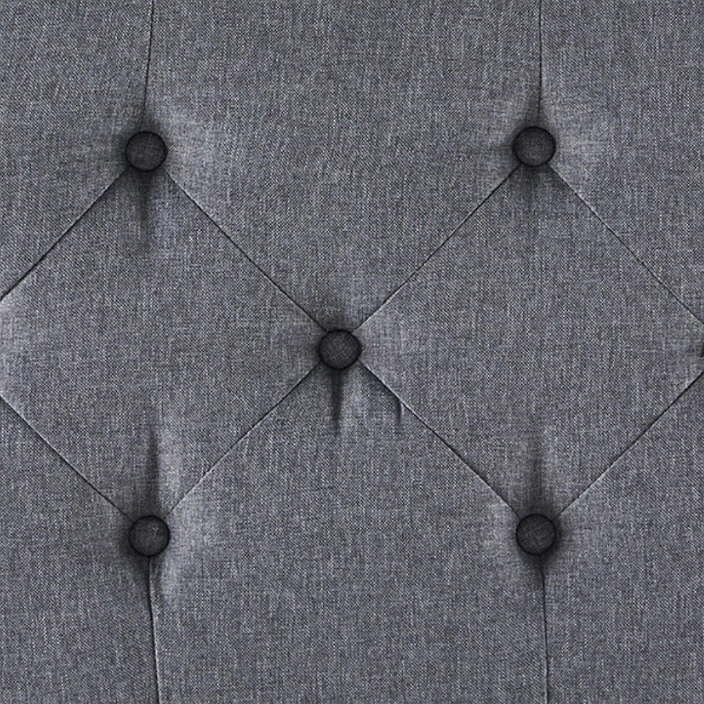 Grey Button Tufted Storage Ottoman For Living Room-1