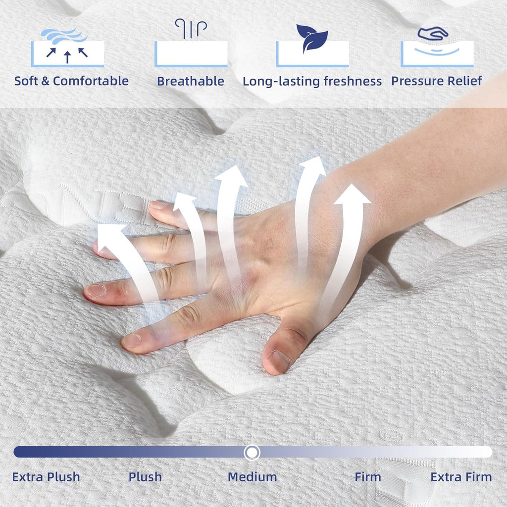 12 Inch Full Hybrid Mattress With Memory Foam Comfort-3