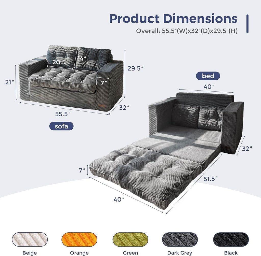 Convertible Sofa Bed With Pillows For Living Room-2