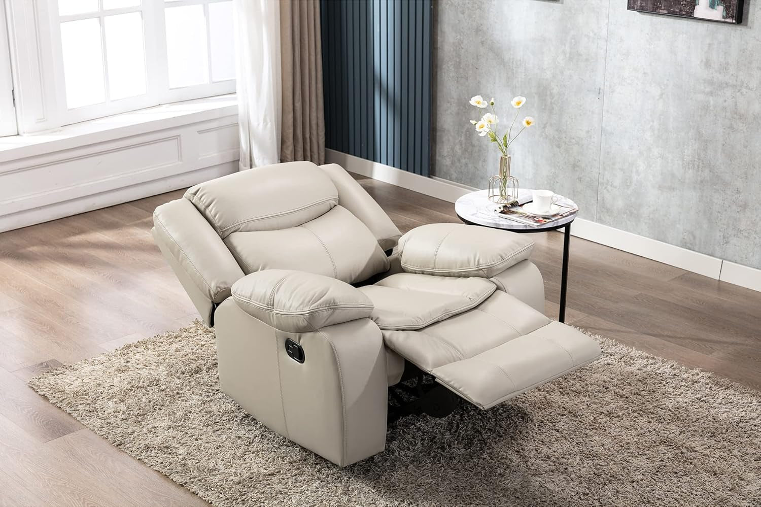 Breathable Leather Manual Recliner For Living Room-3