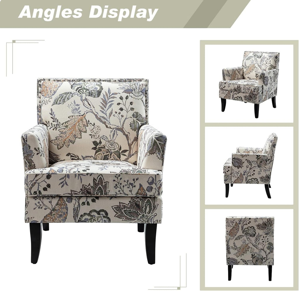 Orange Wingback Armchair Contemporary Living Room Style-3