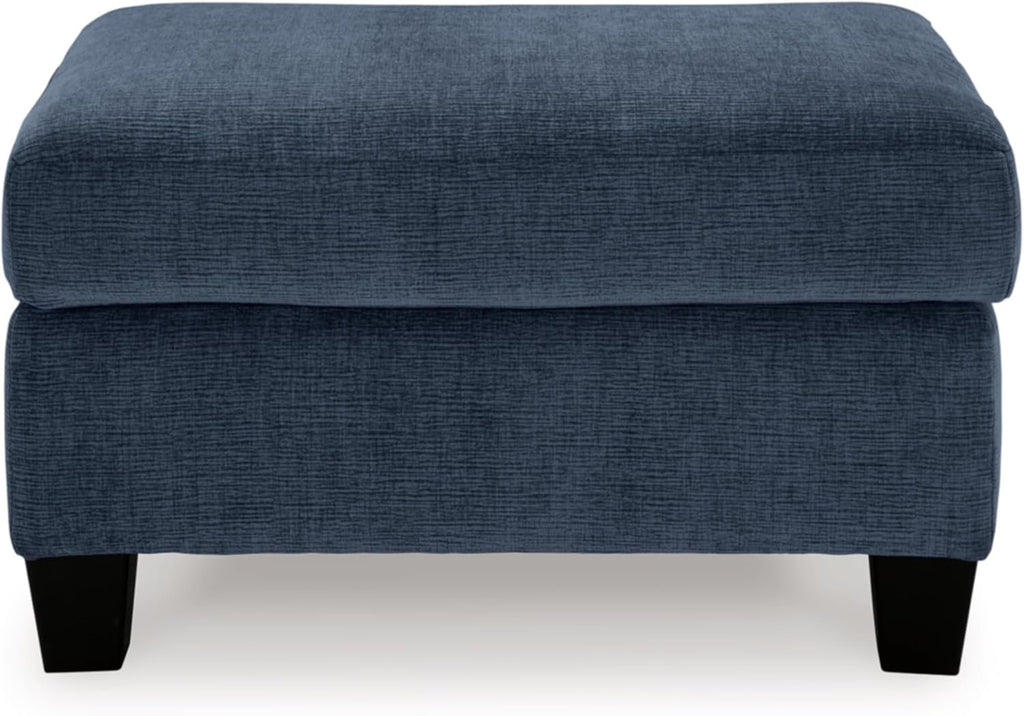 Blue Rectangular Ottoman Upholstered Modern Living Room-2