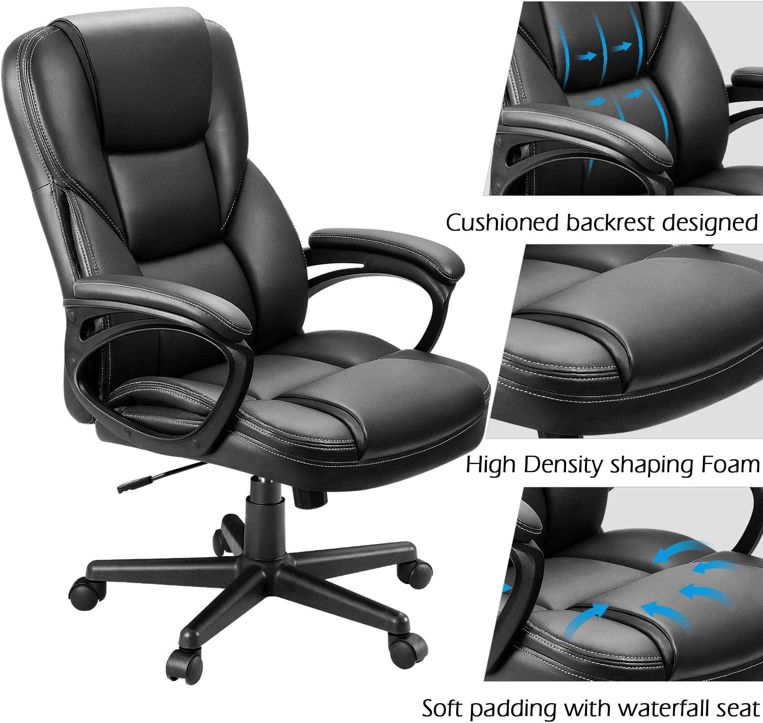 Office Executive Chair Black Lumbar Support Desk Chair-4