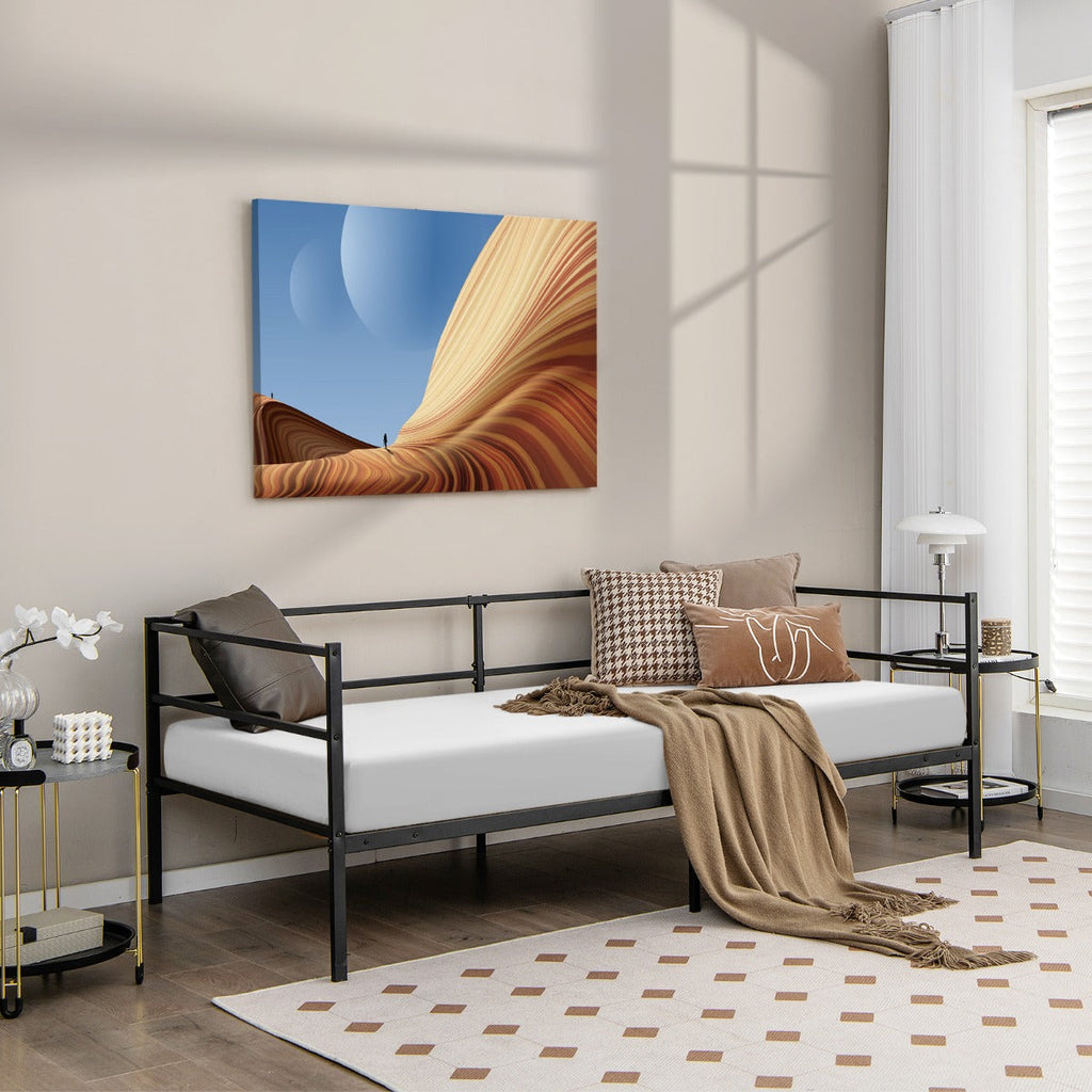 NNECW Single Size Metal Daybed Frame for Living Room and Guest Room-0