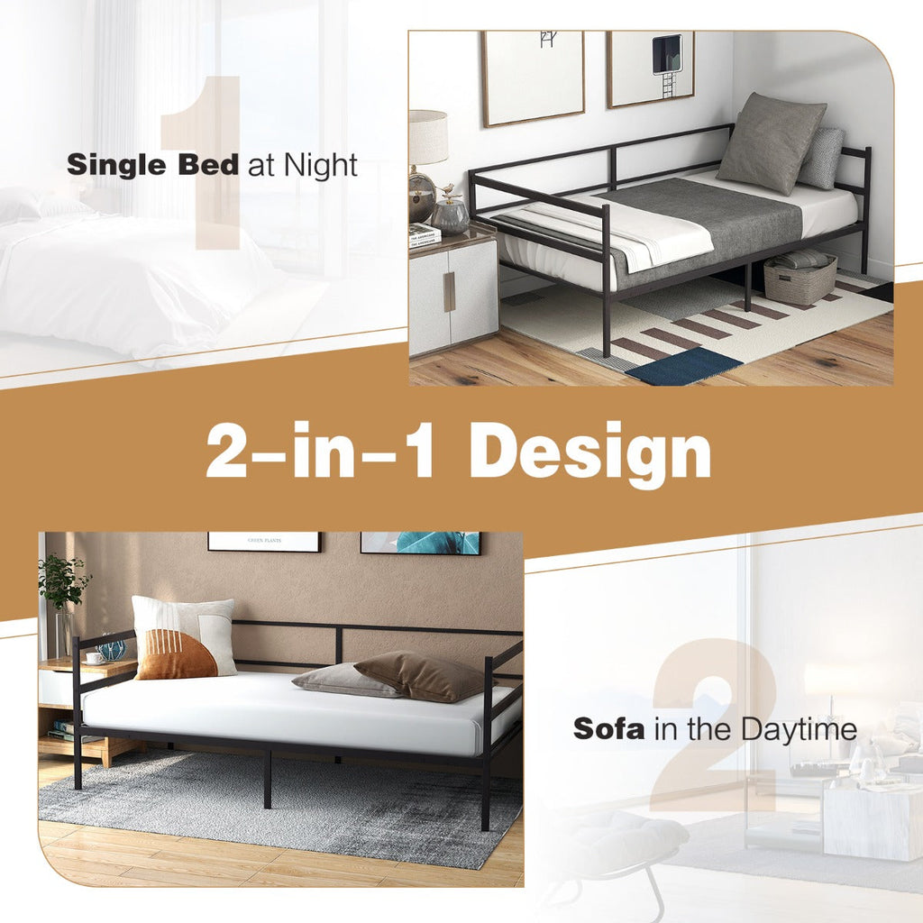 NNECW Single Size Metal Daybed Frame for Living Room and Guest Room-2