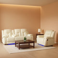 Power Reclining Sofa Set White Living Room Furniture-0