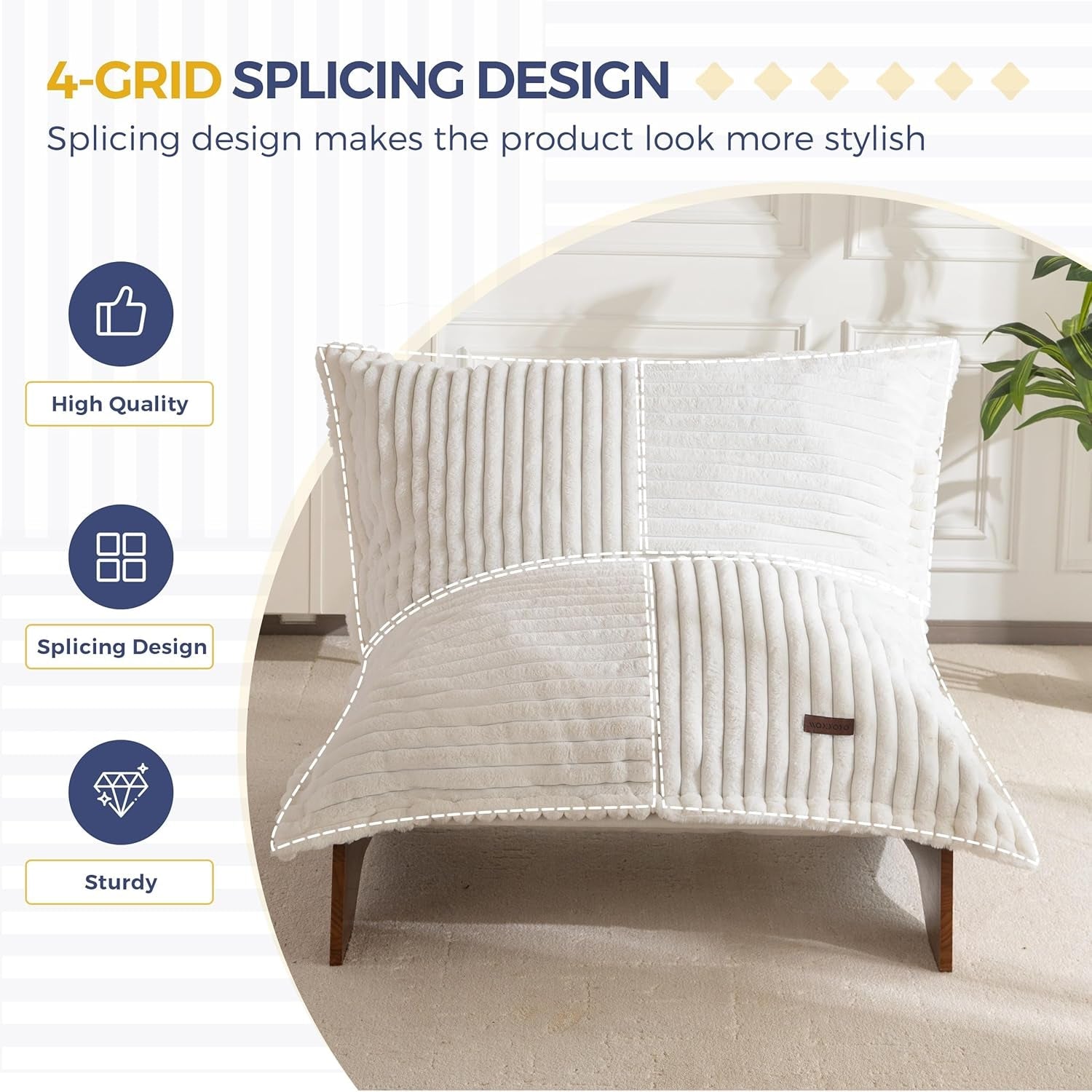 Beige Upholstered Living Room Chair Adjustable Backrest-4