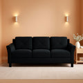 Grayson Sofa Black Button Tufted Rolled Arm Living Room-0
