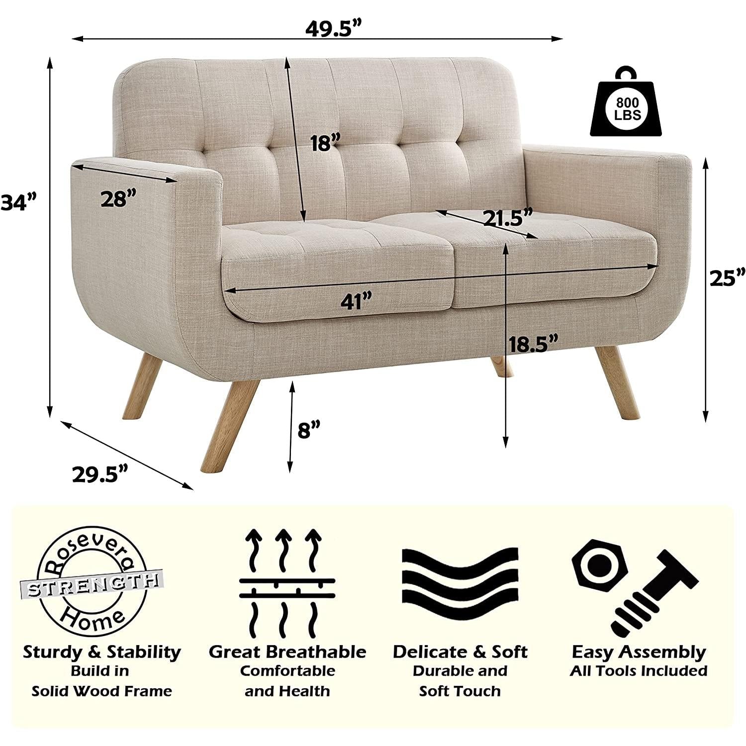 Beige Accent Armchair For Living Room Modern Design-1