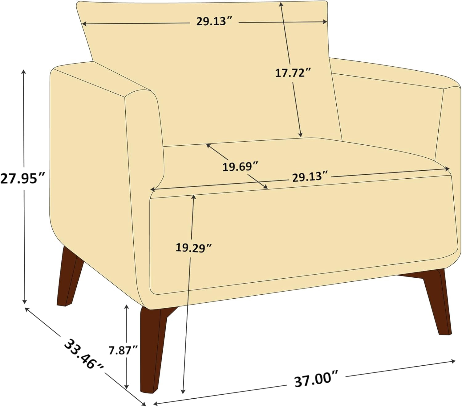 Oversized Camel Upholstered Accent Chair Living Room-1