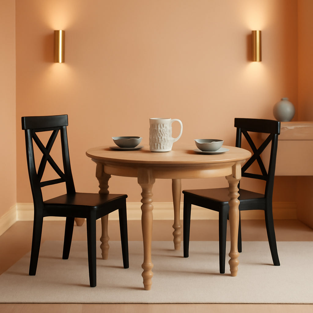 Black Cross Back Dining Chair Pair For Dining Room-0