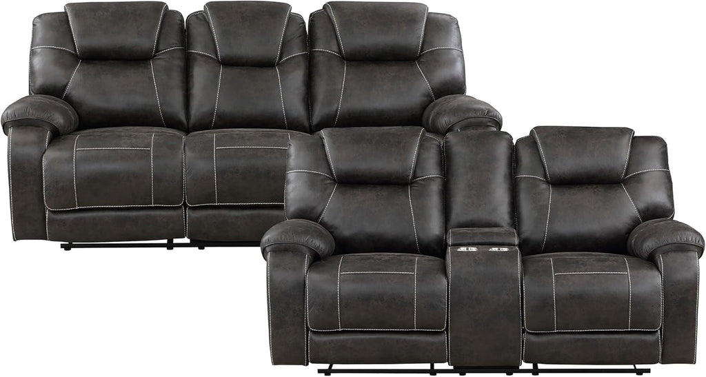 Recife 2-Piece Reclining Living Room Sofa Set Chocolate-2