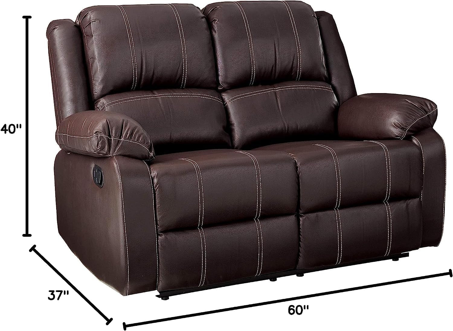 Brown Recliner Loveseat Modern Living Room Furniture-2