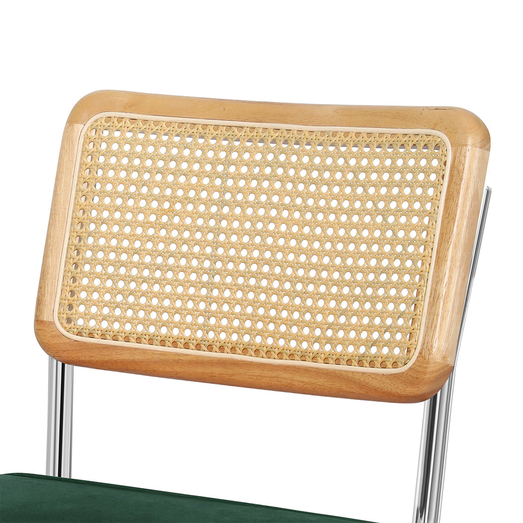 Levede 2xRattan Chair Dining Chairs Green-2