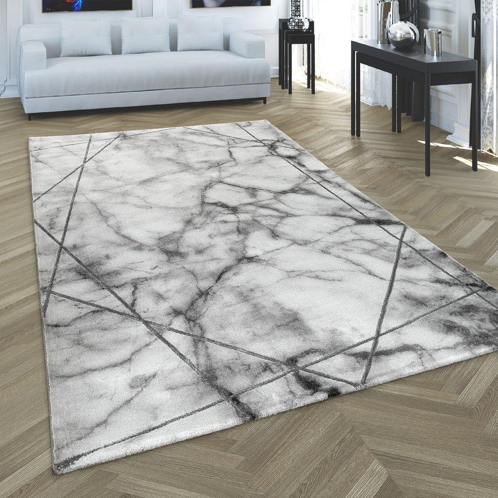 Marble Patten Area Rug in Gold Cream for Living Room with Contour Cut-3