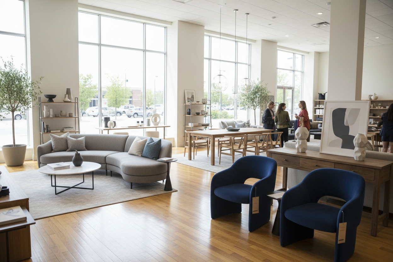 STORE FURNITURE MOSTRANDO LOS PRODUCTOS