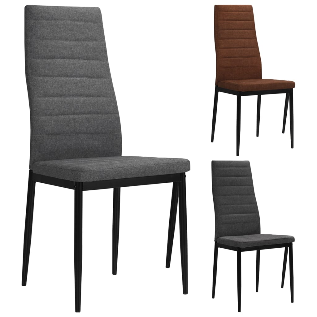 vidaXL Dining Chairs High Back Kitchen Side Chair for Home Dining Room Fabric-5